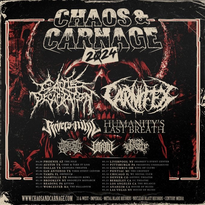 Cattle Decapitation and Carnifex Announce Chaos & Carnage Tour 2024
